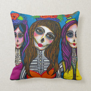 Las Tres Catrinasの枕 クッション