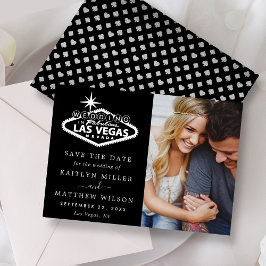 Las Vegasエレガントの結婚写真が日付を保存実在する 箔招待状