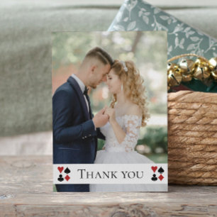 Las Vegasエレガントの結婚Thank You Photo ポストカード