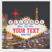 Las Vegas at Night Welcome Sign Your Text シール (シート)