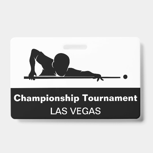 Las Vegas Billiards Budget Event Badge Male Female バッジ (Front)