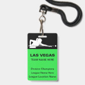 Las Vegas Billiards Theme Bulk Team Name Badges バッジ (Front with Lanyard)