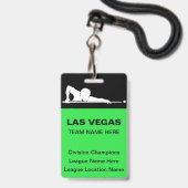 Las Vegas Billiards Theme Bulk Team Name Badges バッジ (Front with Lanyard)