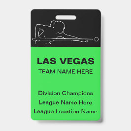 Las Vegas Billiards Theme Bulk Team Name Badges バッジ