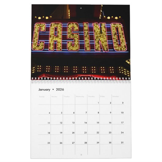 Las Vegas by Night カレンダー (1月 2026)