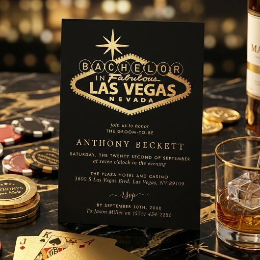 Las Vegas Casino Bachelor Party 招待状