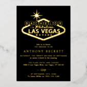 Las Vegas Casino Bachelor Party Real 箔招待状 (正面)