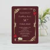 Las Vegas Casino Deep Burgundy Gatsby Man Birthday 招待状 (スタンド正面)