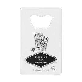 Las Vegas Casino Destination Wedding Black White クレジットカード栓抜き