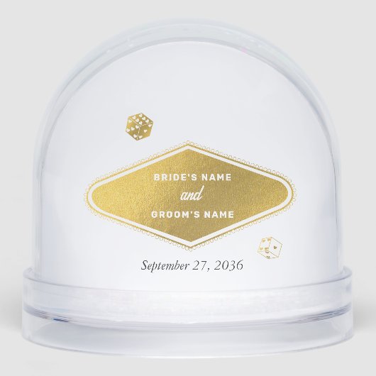 Las Vegas Casino Destination Wedding Gold White  (正面)