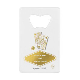 Las Vegas Casino Destination Wedding Gold White クレジットカード栓抜き