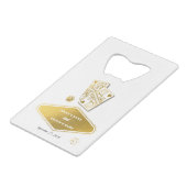 Las Vegas Casino Destination Wedding Gold White クレジットカード栓抜き (正面アングル)