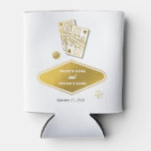 Las Vegas Casino Destination Wedding Gold White 缶クーラー (正面)