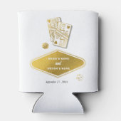 Las Vegas Casino Destination Wedding Gold White 缶クーラー (裏面)