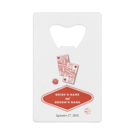 Las Vegas Casino Destination Wedding Red White クレジットカード栓抜き
