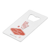Las Vegas Casino Destination Wedding Red White クレジットカード栓抜き (正面アングル)