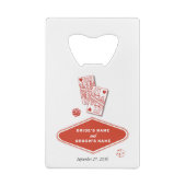 Las Vegas Casino Destination Wedding Red White クレジットカード栓抜き (裏面)