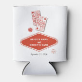 Las Vegas Casino Destination Wedding Red White 缶クーラー (正面)