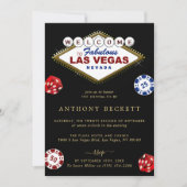 Las Vegas Casino Night Bachelor Party 招待状 (正面)