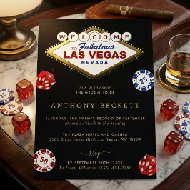 Las Vegas Casino Night Bachelor Party 招待状