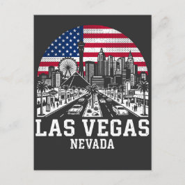 Las Vegas City Nevada American Flag ポストカード