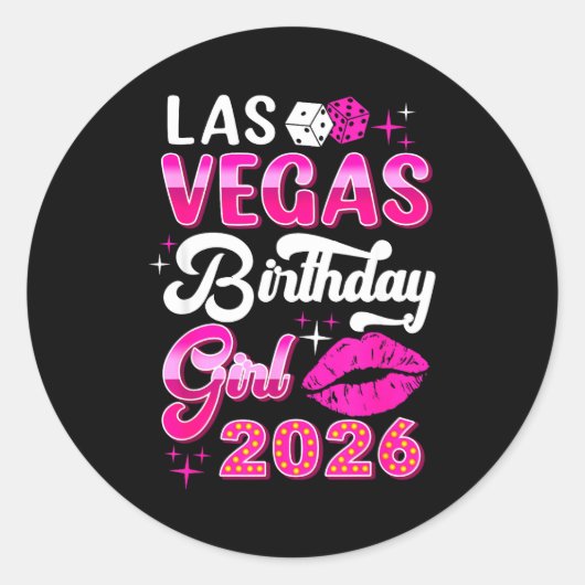 Las Vegas Girls Trip 2026 Cruise Trip Matching Bir ラウンドシール (正面)
