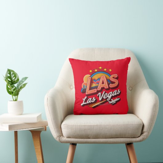 Las Vegas LAS Airport Code Throw Pillow クッション (椅子)