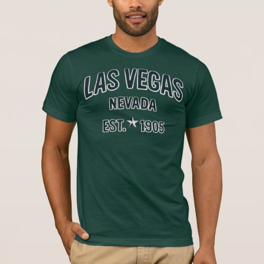 Las Vegas Nevada Est. 1905 Retro Varsity Tシャツ (正面)