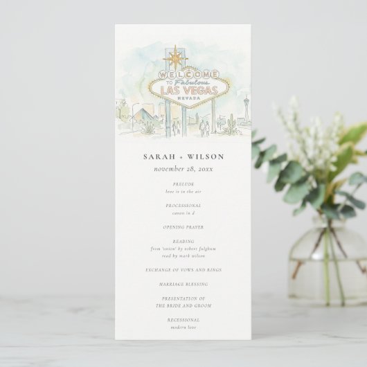 Las Vegas Nevada Landscape Wedding Program 招待状 (スタンド正面)