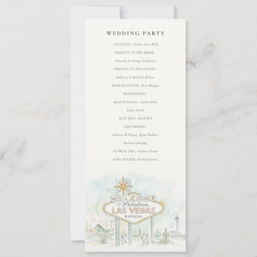 Las Vegas Nevada Landscape Wedding Program 招待状 (裏面)