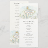 Las Vegas Nevada Landscape Wedding Program 招待状 (正面/裏面)