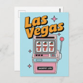 Las Vegas Nevada Retro Slot Machine Jackpot ポストカード (正面/裏面)