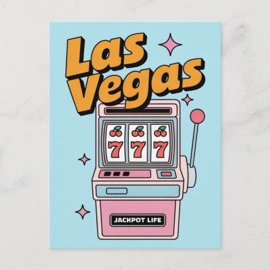 Las Vegas Nevada Retro Slot Machine Jackpot ポストカード (正面)