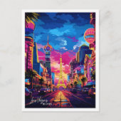 Las Vegas Nevada vintage travel illustration ポストカード (正面)