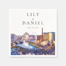 Las Vegas Nevada Watercolor Destination Wedding スタンダードカクテルナプキン