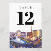 Las Vegas Nevada Watercolor Table Number 招待状 (裏面)