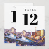 Las Vegas Nevada Watercolor Table Number 招待状 (正面/裏面)
