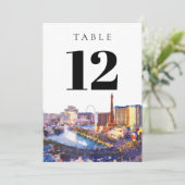 Las Vegas Nevada Watercolor Table Number 招待状 (スタンド正面)