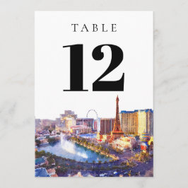 Las Vegas Nevada Watercolor Table Number 招待状
