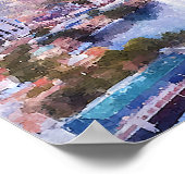 Las Vegas Nevada Watercolor Wedding Seating Chart ポスター (角)