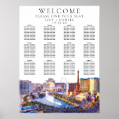 Las Vegas Nevada Watercolor Wedding Seating Chart ポスター (正面)