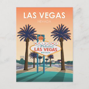 Las Vegas NVウェルカムサインatヴィンテージ保存日 ポストカード