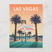 Las Vegas NVウェルカムサインatヴィンテージ保存日 ポストカード (正面)