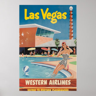 Las Vegas Painting Nevada Art Print Western Travel ポスター