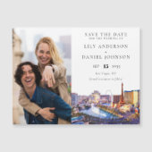 Las Vegas Photo Wedding Save The Date マグネット招待状 (正面)