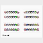 Las Vegas Poker Chip Rows 長方形シール (シート)