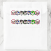 Las Vegas Poker Chip Rows 長方形シール (バッグ)