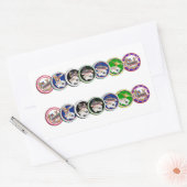 Las Vegas Poker Chip Rows 長方形シール (封筒)