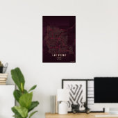 Las Vegas Ruby Poster Print Nevada Map Wallart ポスター (ホームオフィス)