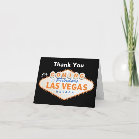 Las Vegas sign destination wedding Thank You サンキューカード (正面)